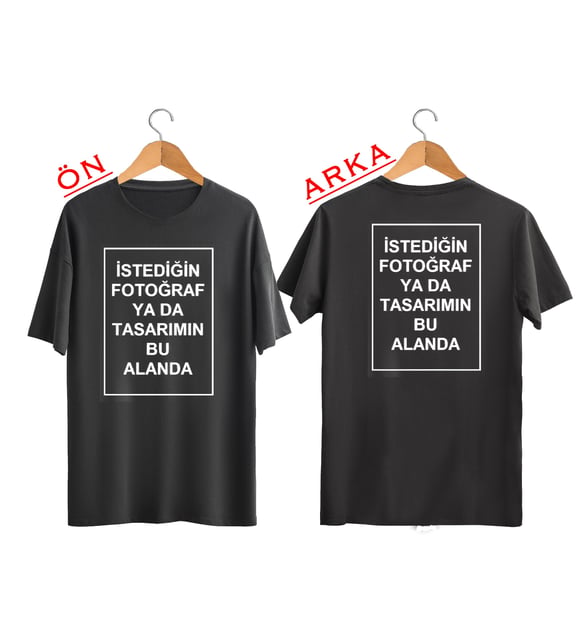 KİŞİYE ÖZEL UNİSEX SİYAH TİŞÖRT