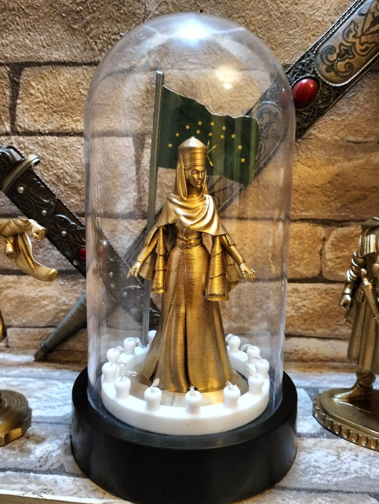 Adige Kadın Dans Figürü  biblo gold renk